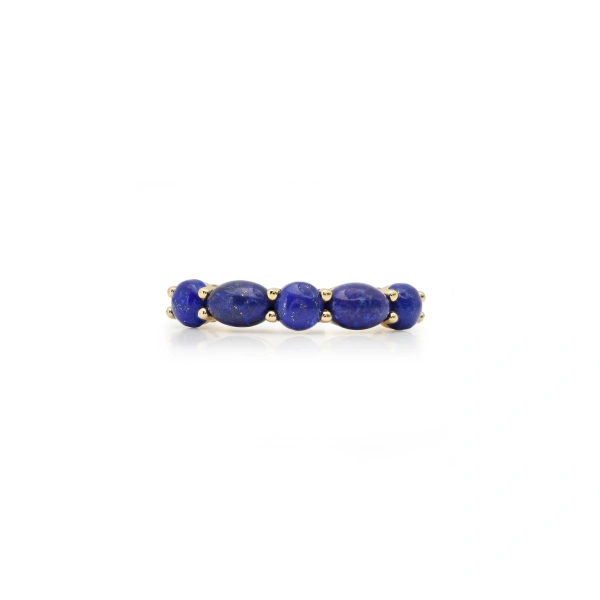 Jennifer Meyer Lapis Mosaic Ring in 18K Yellow Gold | Fine Rings | Coveti