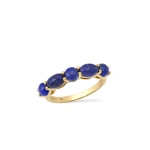 Jennifer Meyer Lapis Mosaic Ring in 18K Yellow Gold | Fine Rings | Coveti