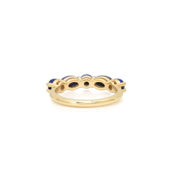 Jennifer Meyer Lapis Mosaic Ring in 18K Yellow Gold | Fine Rings | Coveti