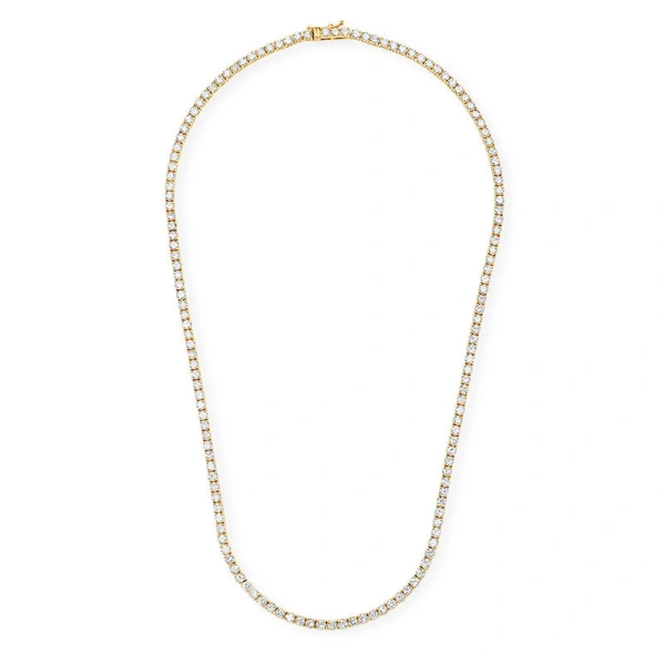 Jennifer Meyer Large 4 Prong Diamond Tennis Necklace in 18K Yellow Gold | Fine Necklaces | Coveti