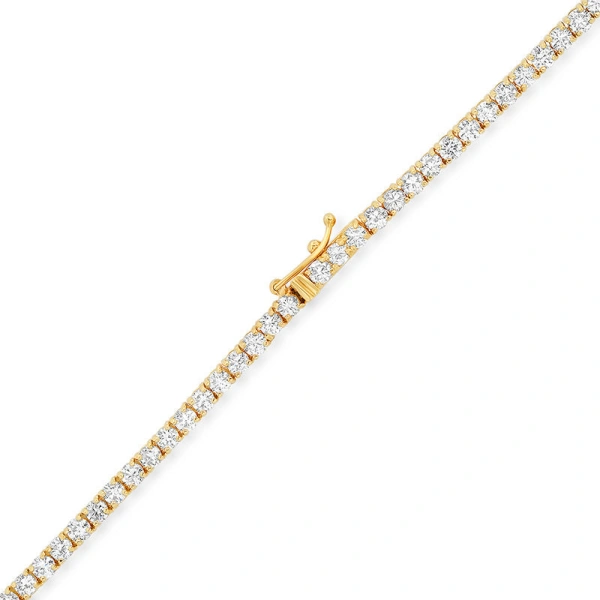 Jennifer Meyer Large 4 Prong Diamond Tennis Necklace in 18K Yellow Gold | Fine Necklaces | Coveti