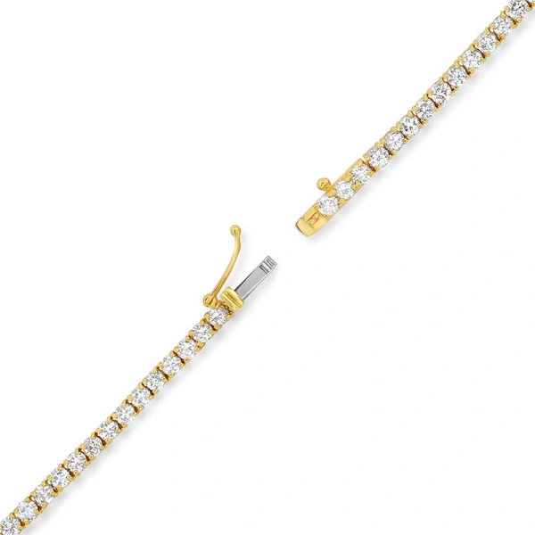 Jennifer Meyer Large 4 Prong Diamond Tennis Necklace in 18K Yellow Gold | Fine Necklaces | Coveti