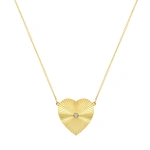 Jennifer Meyer Large 70's Heart Necklace with Diamond Accent in 18K Yellow Gold | Fine Necklaces | Coveti