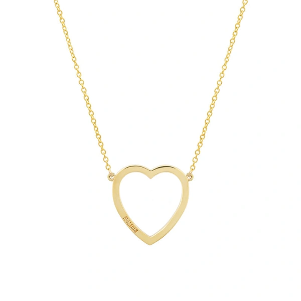 Jennifer Meyer Large Amethyst Open Heart Necklace in 18K Yellow Gold | Fine Necklaces | Coveti
