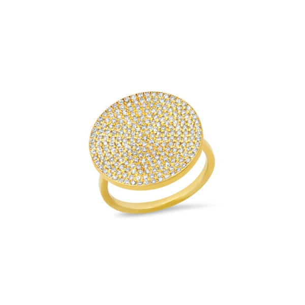 Jennifer Meyer Large Diamond Circle Ring in 18K Yellow Gold | Fine Rings | Coveti