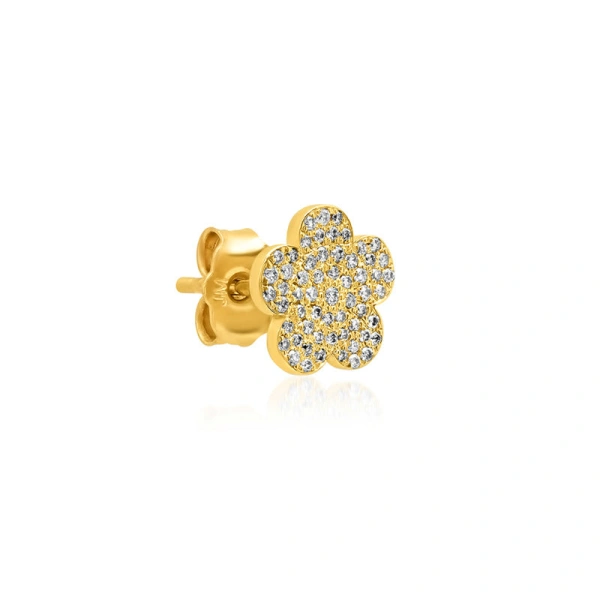 Jennifer Meyer Large Diamond Daisy Studs in 18K Yellow Gold | Fine Earrings | Coveti