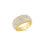 Jennifer Meyer Large Diamond Dome Ring in 18K Yellow Gold | Fine Rings | Coveti