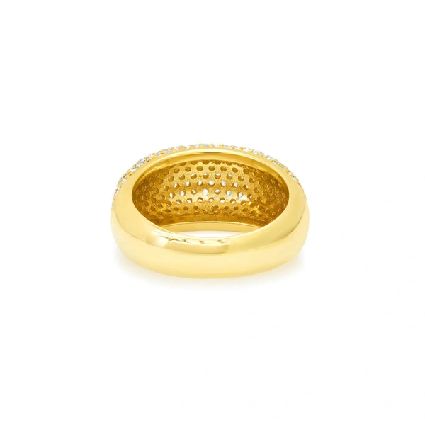 Jennifer Meyer Large Diamond Dome Ring in 18K Yellow Gold | Fine Rings | Coveti