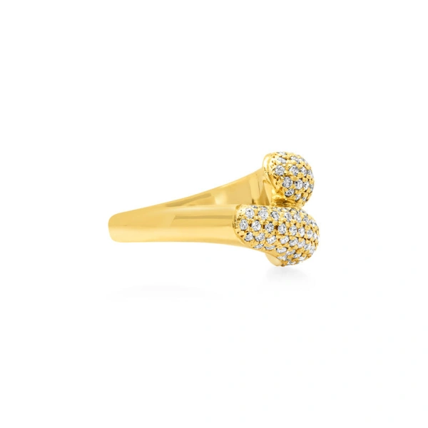 Jennifer Meyer Large Diamond Double Dome Ring in 18K Yellow Gold | Fine Rings | Coveti