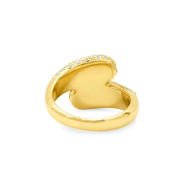 Jennifer Meyer Large Diamond Double Dome Ring in 18K Yellow Gold | Fine Rings | Coveti