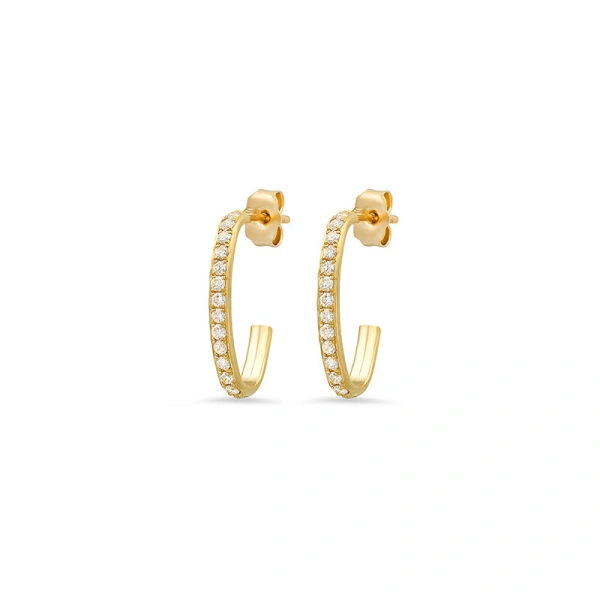 Jennifer Meyer Large Diamond Edith Studs in 18K Yellow Gold | Fine Earrings | Coveti