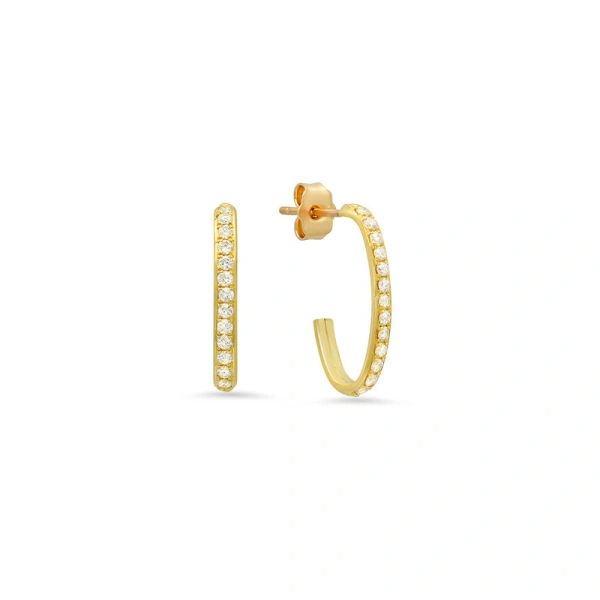 Jennifer Meyer Large Diamond Edith Studs in 18K Yellow Gold | Fine Earrings | Coveti