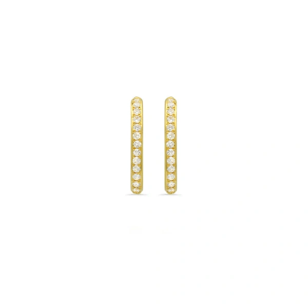 Jennifer Meyer Large Diamond Edith Studs in 18K Yellow Gold | Fine Earrings | Coveti