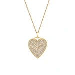Jennifer Meyer Large Diamond Heart Necklace in 18K Yellow Gold | Fine Necklaces | Coveti