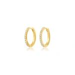 Jennifer Meyer Large Diamond Huggies in 18K Yellow Gold | Fine Earrings | Coveti