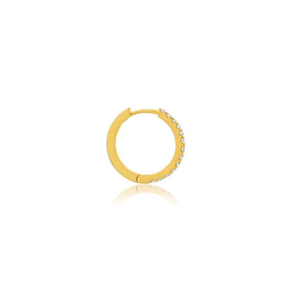 Jennifer Meyer Large Diamond Huggies in 18K Yellow Gold | Fine Earrings | Coveti