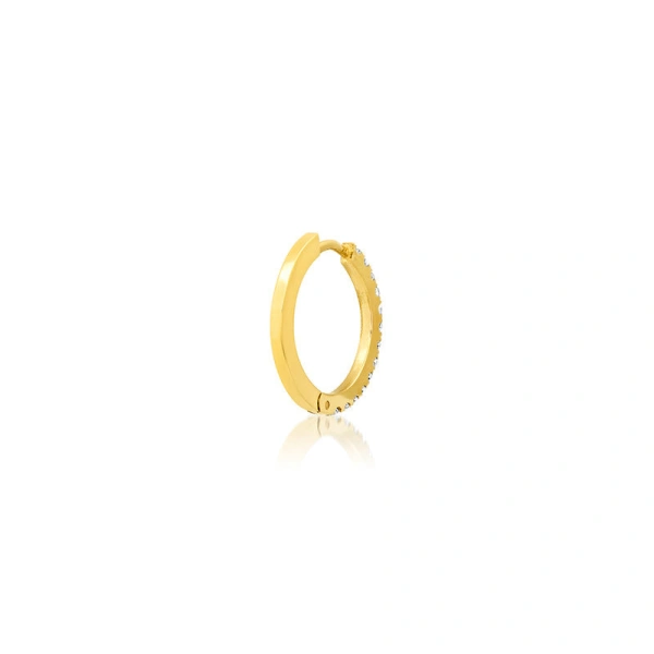 Jennifer Meyer Large Diamond Huggies in 18K Yellow Gold | Fine Earrings | Coveti