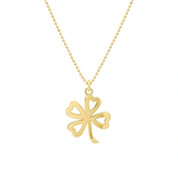 Jennifer Meyer Large Diamond Open Clover Necklace in 18K Yellow Gold | Fine Necklaces | Coveti