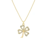 Jennifer Meyer Large Diamond Open Clover Necklace in 18K Yellow Gold | Fine Necklaces | Coveti