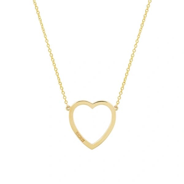 Jennifer Meyer Large Diamond Open Heart Necklace in 18K Yellow Gold | Fine Necklaces | Coveti