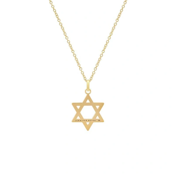 Jennifer Meyer Large Diamond Star of David Necklace in 18K Yellow Gold | Fine Necklaces | Coveti