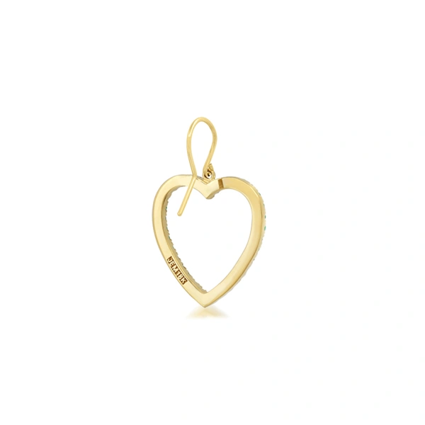 Jennifer Meyer Large Diamond, Turquoise and Lapis Open Heart Drop Earrings in 18K Yellow Gold | Fine Earrings | Coveti