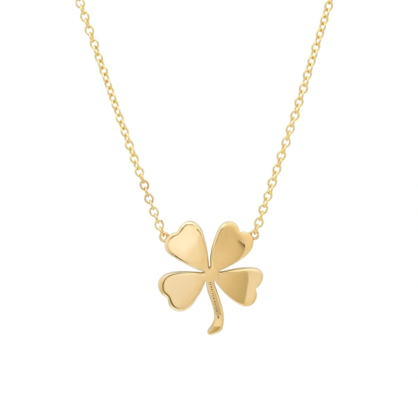 Jennifer Meyer Large Diamond and Emerald Clover Necklace in 18K Yellow Gold | Fine Necklaces | Coveti