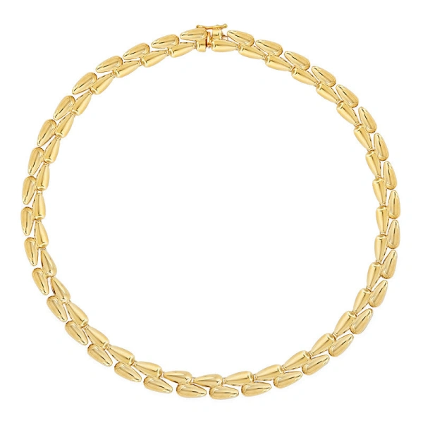 Jennifer Meyer Large Double Dome Tennis Necklace in 18K Yellow Gold | Fine Necklaces | Coveti