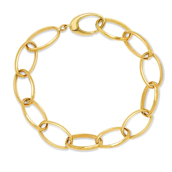 Large Edith Link Bracelet in 18K Yellow Gold