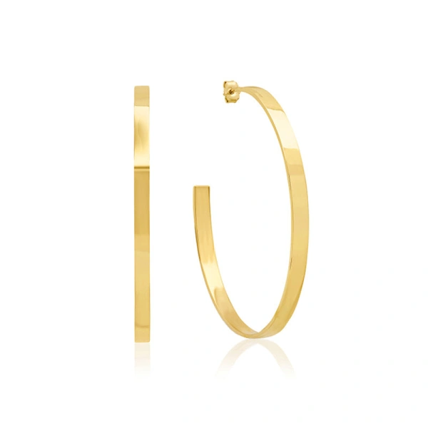 Jennifer Meyer Large Ellen Hoops in 18K Yellow Gold | Fine Earrings | Coveti