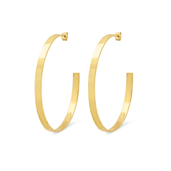 Large Ellen Hoops in 18K Yellow Gold