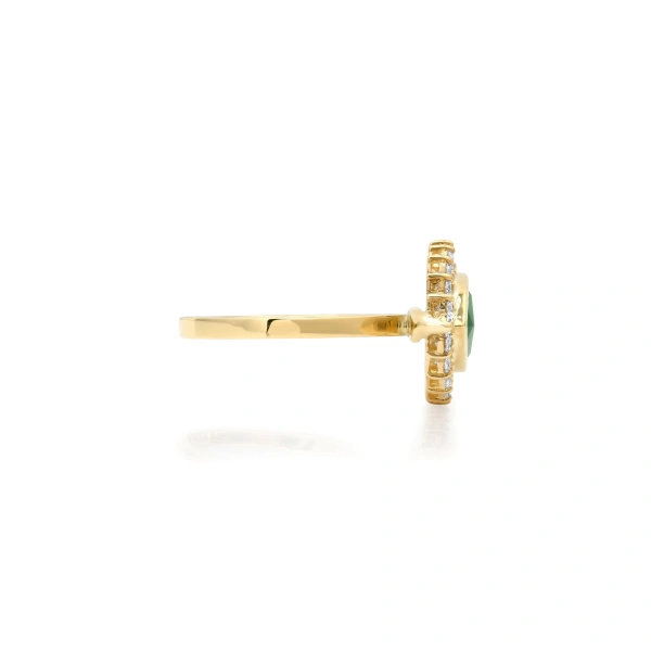 Jennifer Meyer Large Emerald and Diamond Marquise Ring in 18K Yellow Gold | Fine Rings | Coveti