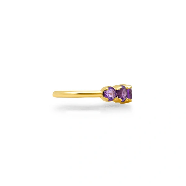 Jennifer Meyer Large Graduated Amethyst Ring in 18K Yellow Gold | Fine Rings | Coveti