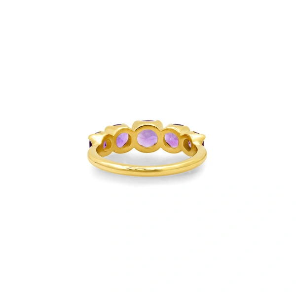 Jennifer Meyer Large Graduated Amethyst Ring in 18K Yellow Gold | Fine Rings | Coveti