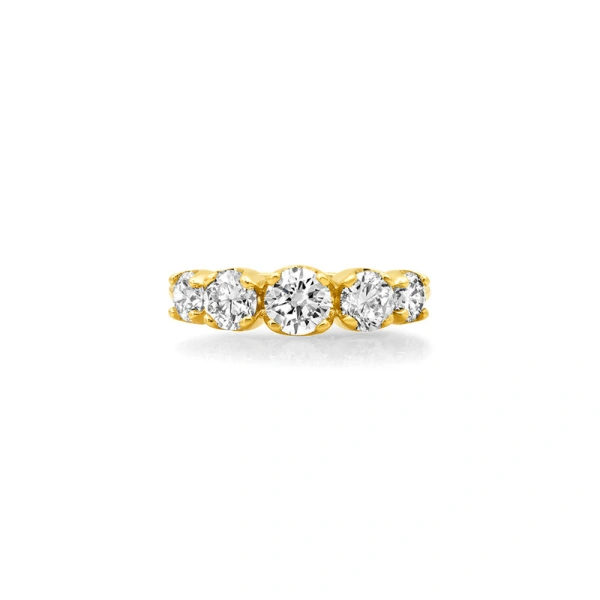 Jennifer Meyer Large Graduated Diamond Ring in 18K Yellow Gold | Fine Rings | Coveti