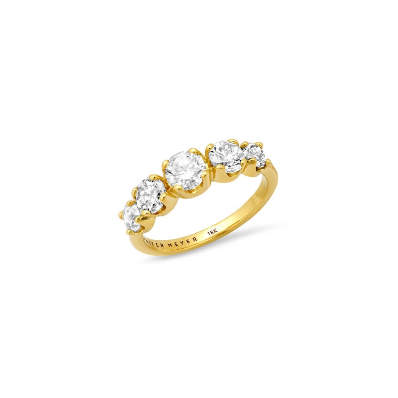 Jennifer Meyer Large Graduated Diamond Ring in 18K Yellow Gold Jennifer Meyer Large Graduated Diamond Ring in 18K Yellow Gold | Fine Rings | Coveti
