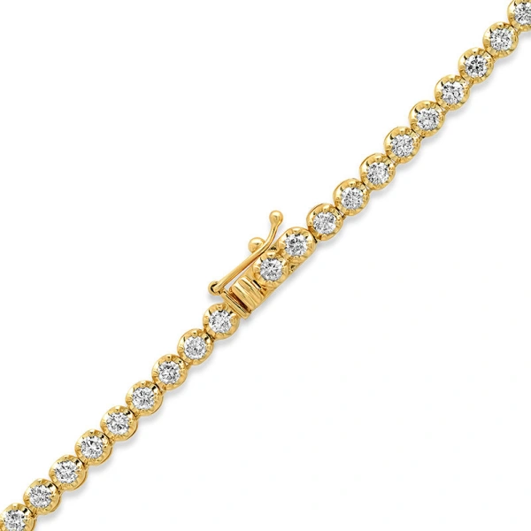 Jennifer Meyer Large Graduated Diamond Tennis Necklace in 18K Yellow Gold | Fine Necklaces | Coveti