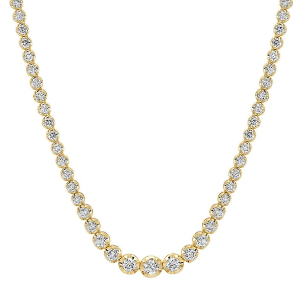 Jennifer Meyer Large Graduated Diamond Tennis Necklace in 18K Yellow Gold | Fine Necklaces | Coveti