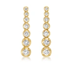 Jennifer Meyer Large Graduated Diamond Tennis Studs in 18K Yellow Gold | Fine Earrings | Coveti