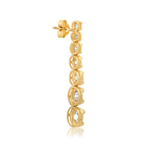 Jennifer Meyer Large Graduated Diamond Tennis Studs in 18K Yellow Gold | Fine Earrings | Coveti
