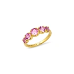 Jennifer Meyer Large Graduated Pink Sapphire Ring in 18K Yellow Gold | Fine Rings | Coveti