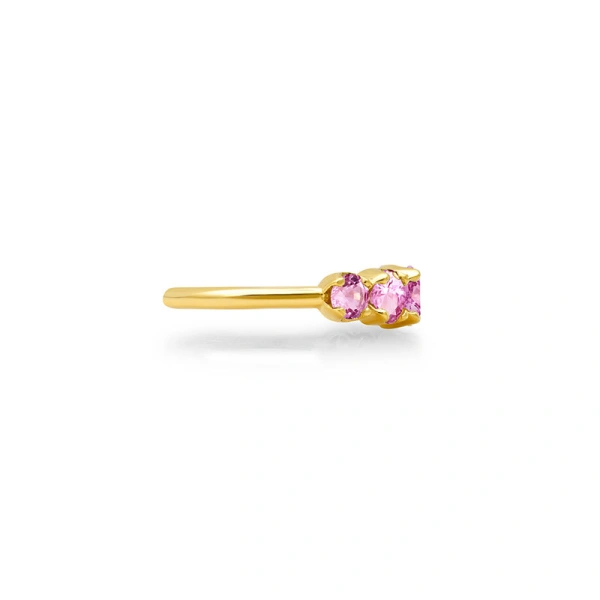 Jennifer Meyer Large Graduated Pink Sapphire Ring in 18K Yellow Gold | Fine Rings | Coveti