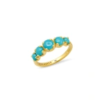 Jennifer Meyer Large Graduated Turquoise Ring in 18K Yellow Gold | Fine Rings | Coveti