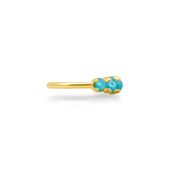 Jennifer Meyer Large Graduated Turquoise Ring in 18K Yellow Gold | Fine Rings | Coveti