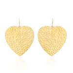 Jennifer Meyer Large Hammered Heart Earrings in 18K White Gold | Fine Earrings | Coveti