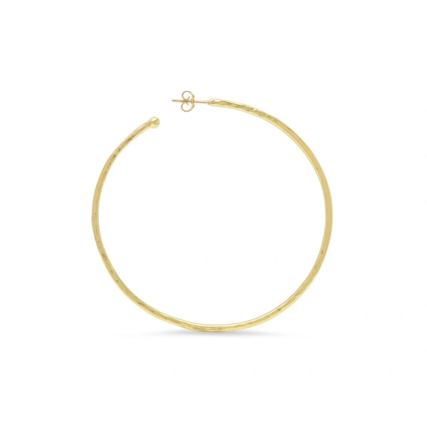 Jennifer Meyer Large Hammered Hoops in 18K Yellow Gold | Fine Earrings | Coveti
