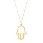 Jennifer Meyer Large Hamsa Necklace in 18K Yellow Gold | Fine Necklaces | Coveti
