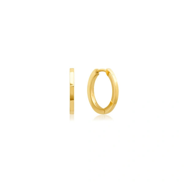 Jennifer Meyer Large Huggies in 18K Yellow Gold | Fine Earrings | Coveti
