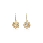 Jennifer Meyer Large Illusion Set Diamond Flower Earrings in 18K Yellow Gold | Fine Earrings | Coveti