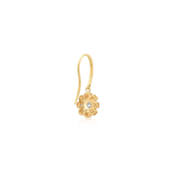 Jennifer Meyer Large Illusion Set Diamond Flower Earrings in 18K Yellow Gold | Fine Earrings | Coveti